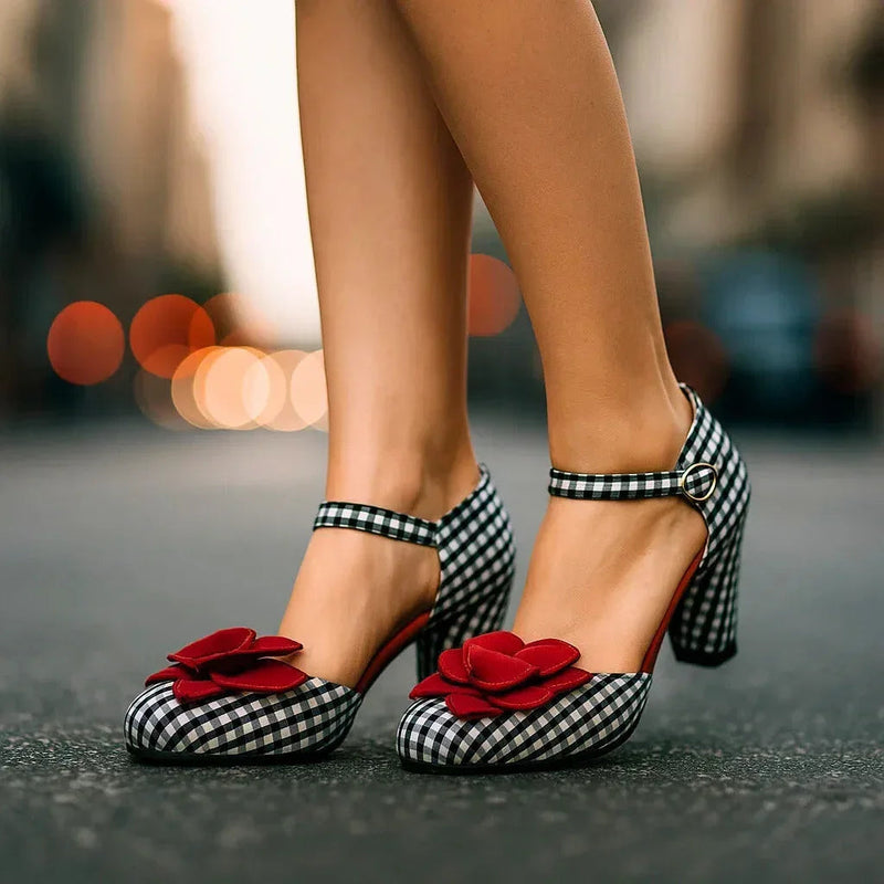 Aurora – Round Toe And A Single Strap Heels - Image 2