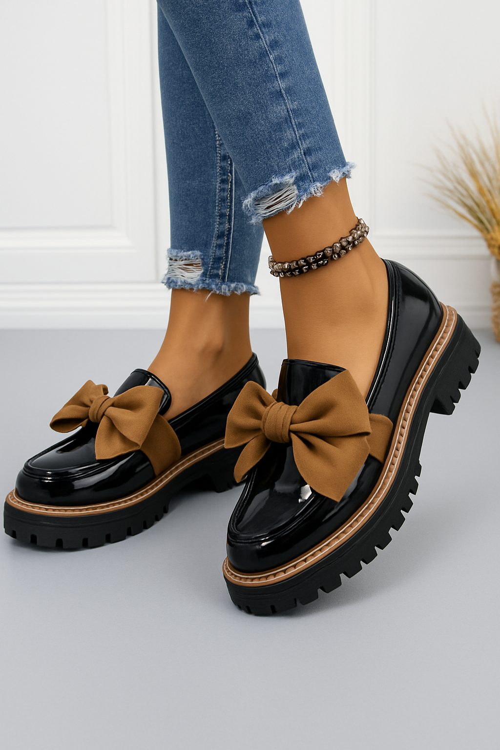 Chic Bow Detail Loafers – Stylish and Comfortable Everyday Shoes - Image 2