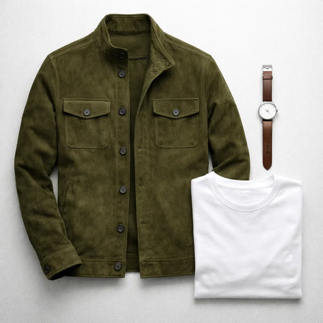 Men's Utility Jacket, relaxed fit with button closure - J&B; - 6 - Elvaroza.com