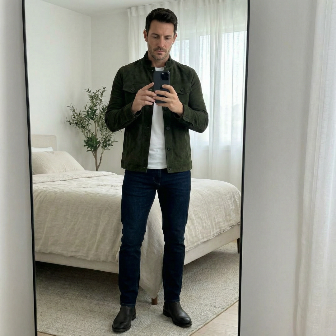 Men's Utility Jacket, relaxed fit with button closure - J&B; - 7 - Elvaroza.com