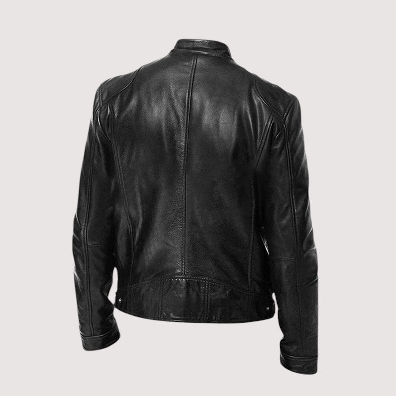 Men's Leather Jacket – Structured Fit with Practical Zipper Pockets - J&B; - 7 - Elvaroza.com