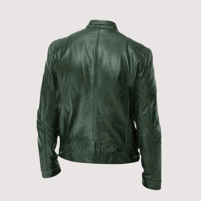 Men's Leather Jacket – Structured Fit with Practical Zipper Pockets - J&B; - 8 - Elvaroza.com