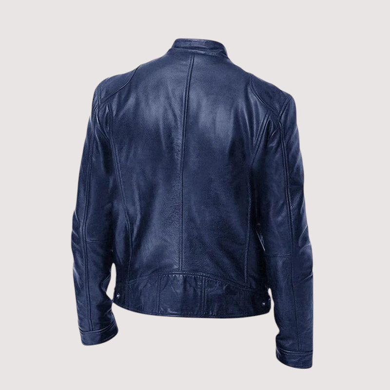 Men's Leather Jacket – Structured Fit with Practical Zipper Pockets - J&B; - 9 - Elvaroza.com