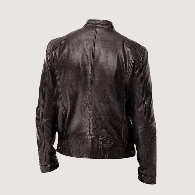 Men's Leather Jacket – Structured Fit with Practical Zipper Pockets - J&B; - 10 - Elvaroza.com