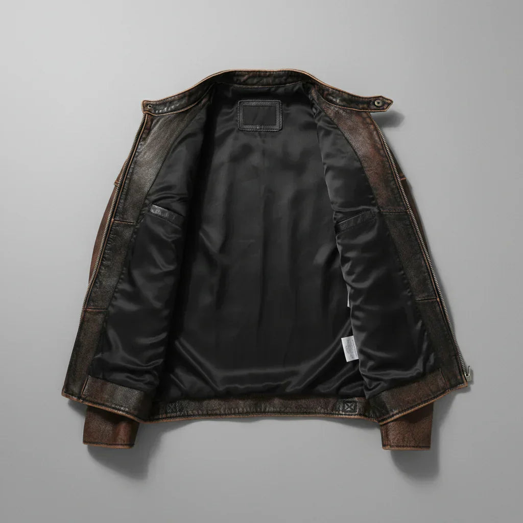 Men's Leather Jacket – Structured Fit with Quilted Shoulders - J&B; - 7 - Elvaroza.com