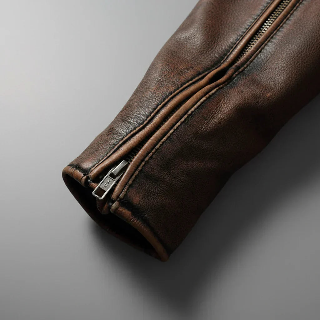 Men's Leather Jacket – Structured Fit with Quilted Shoulders - J&B; - 10 - Elvaroza.com