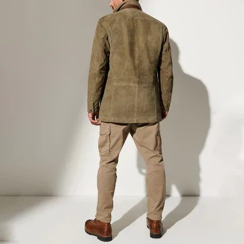 Men's Utility-Style Jacket with Contrasting Collar - J&B; - 3 - Elvaroza.com