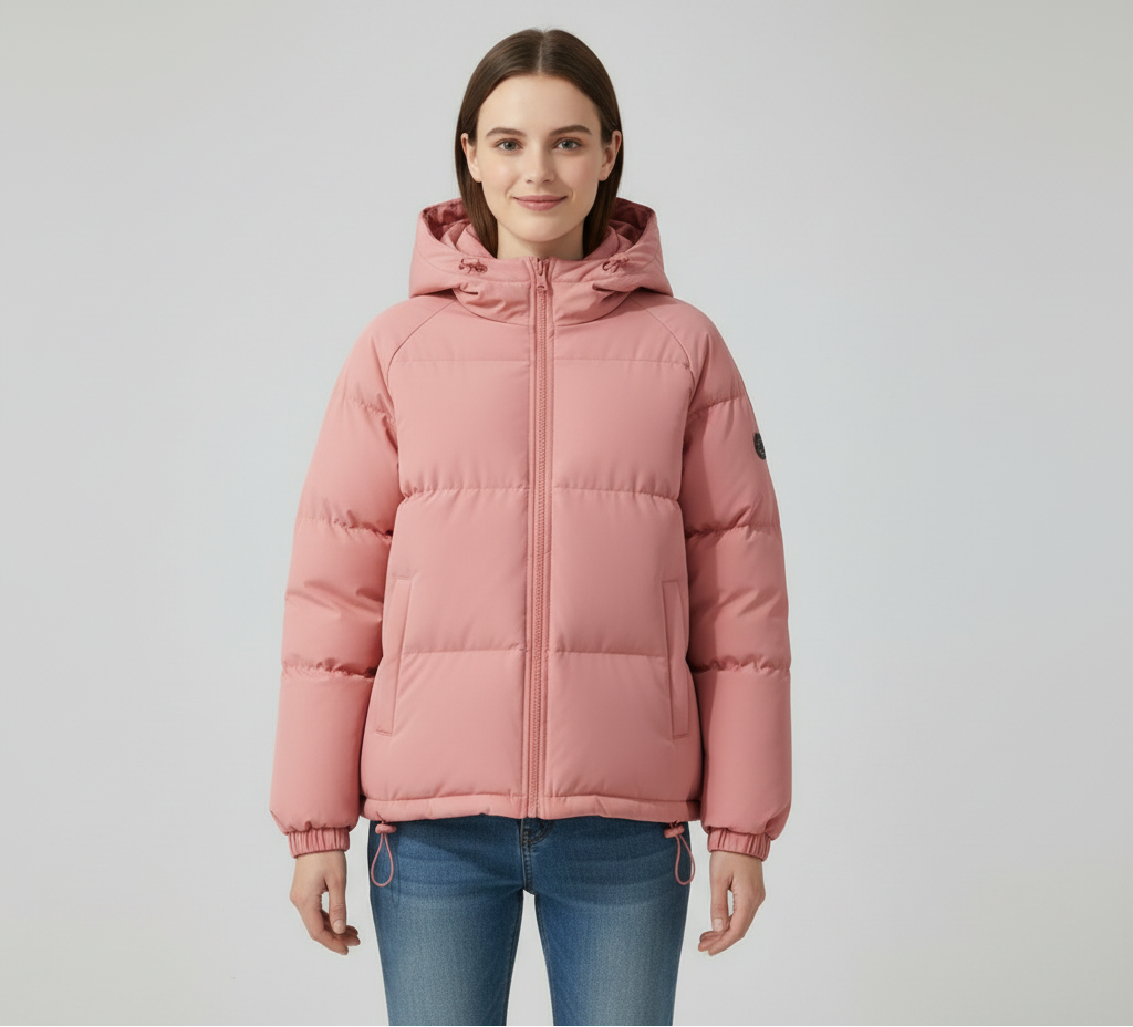 Women's Quilted Jacket with Hood and Zipper - J&B; - 7 - Elvaroza.com