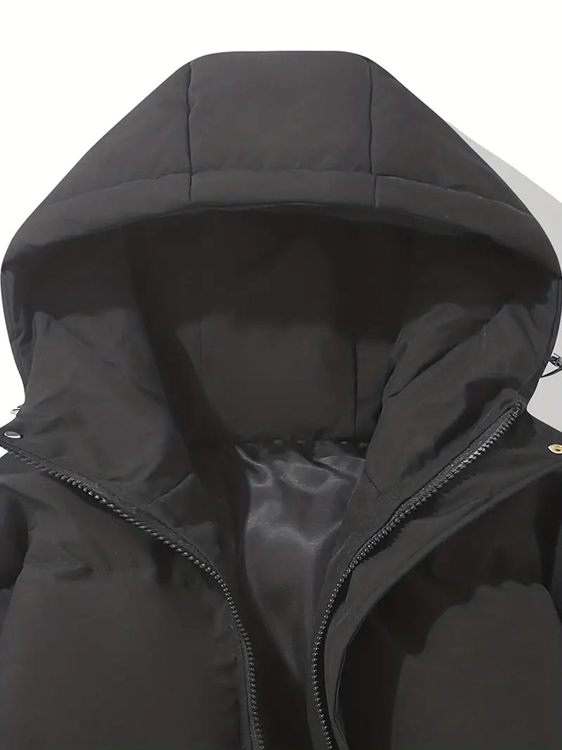 Women's Quilted Jacket with Hood and Zipper - J&B; - 10 - Elvaroza.com