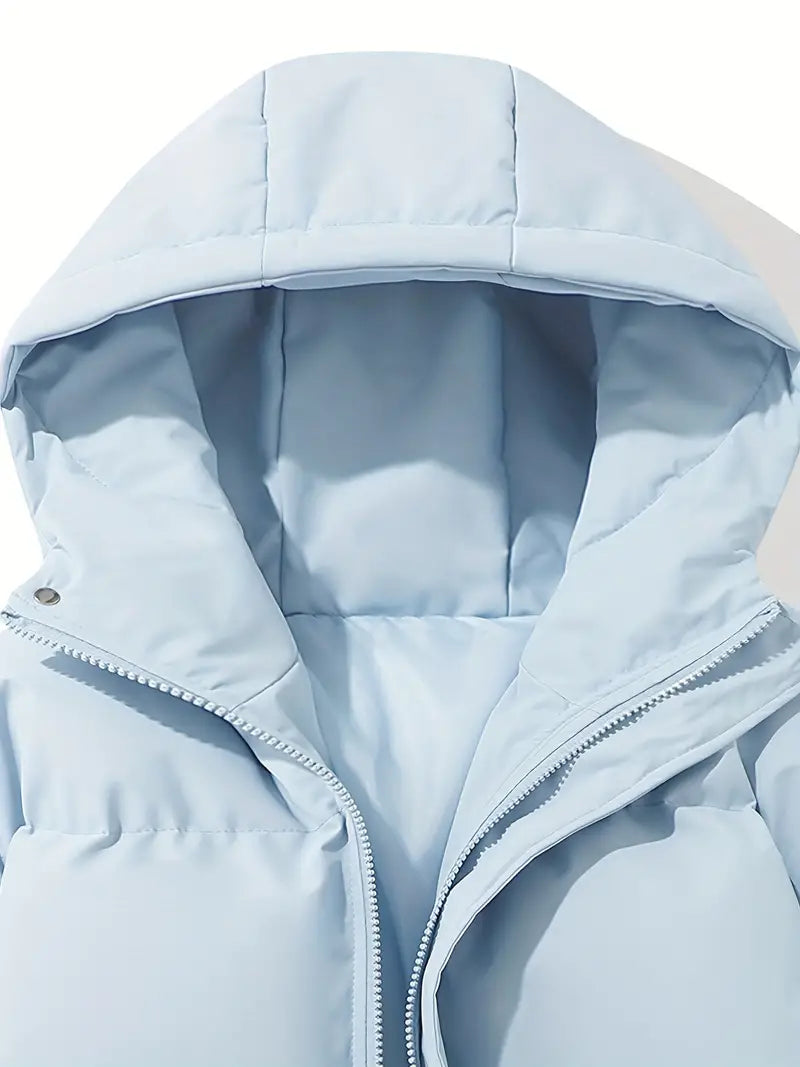 Women's Quilted Jacket with Hood and Zipper - J&B; - 29 - Elvaroza.com
