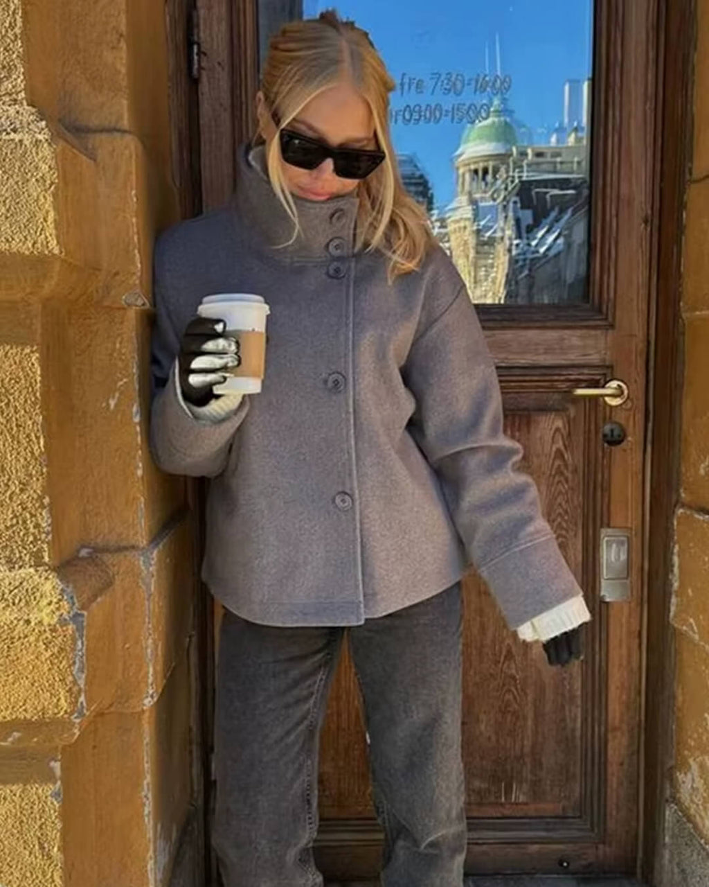 Women's jacket with a high collar and a loose fit - J&B; - 1 - Elvaroza.com
