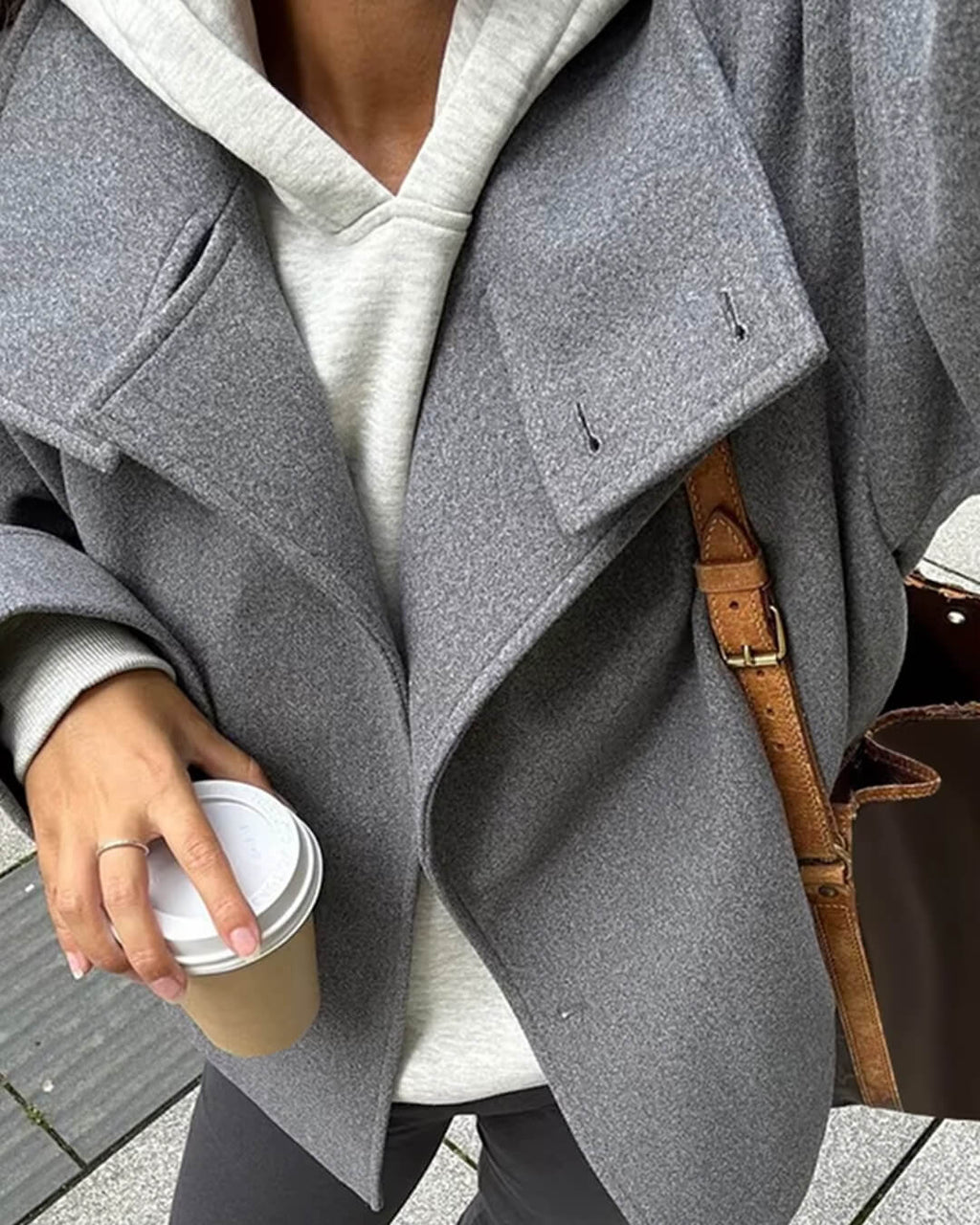 Women's jacket with a high collar and a loose fit - J&B; - 2 - Elvaroza.com