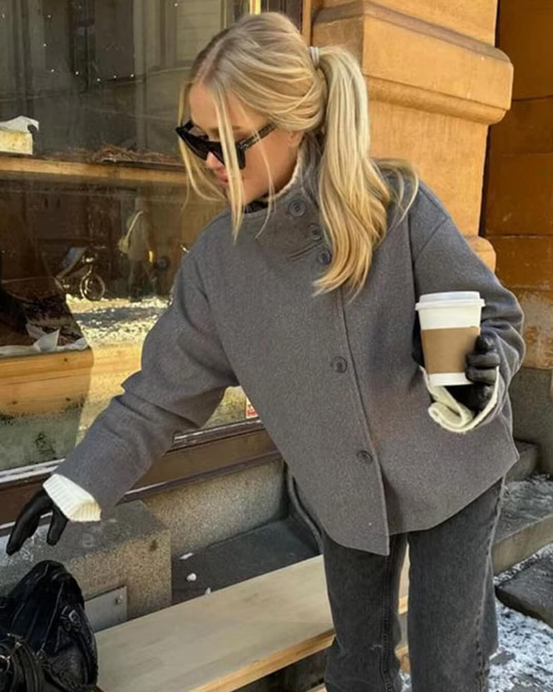 Women's jacket with a high collar and a loose fit - J&B; - 8 - Elvaroza.com