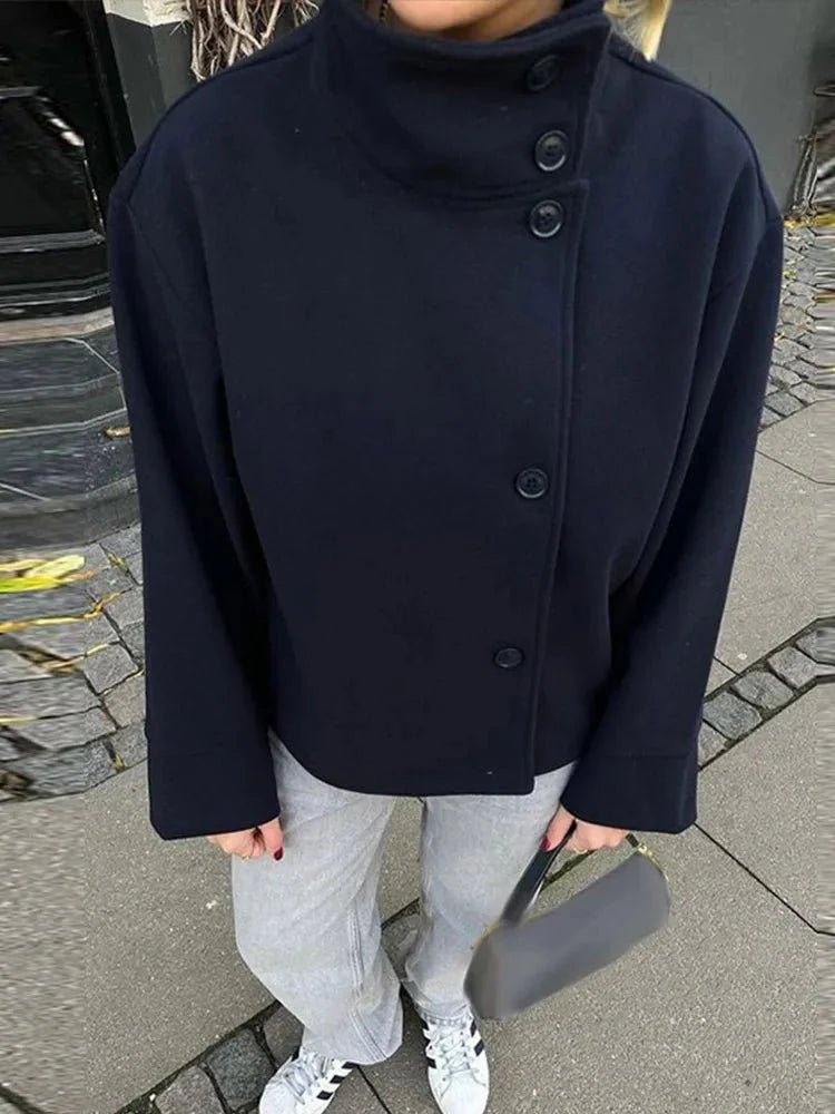 Women's jacket with a high collar and a loose fit - J&B; - 13 - Elvaroza.com
