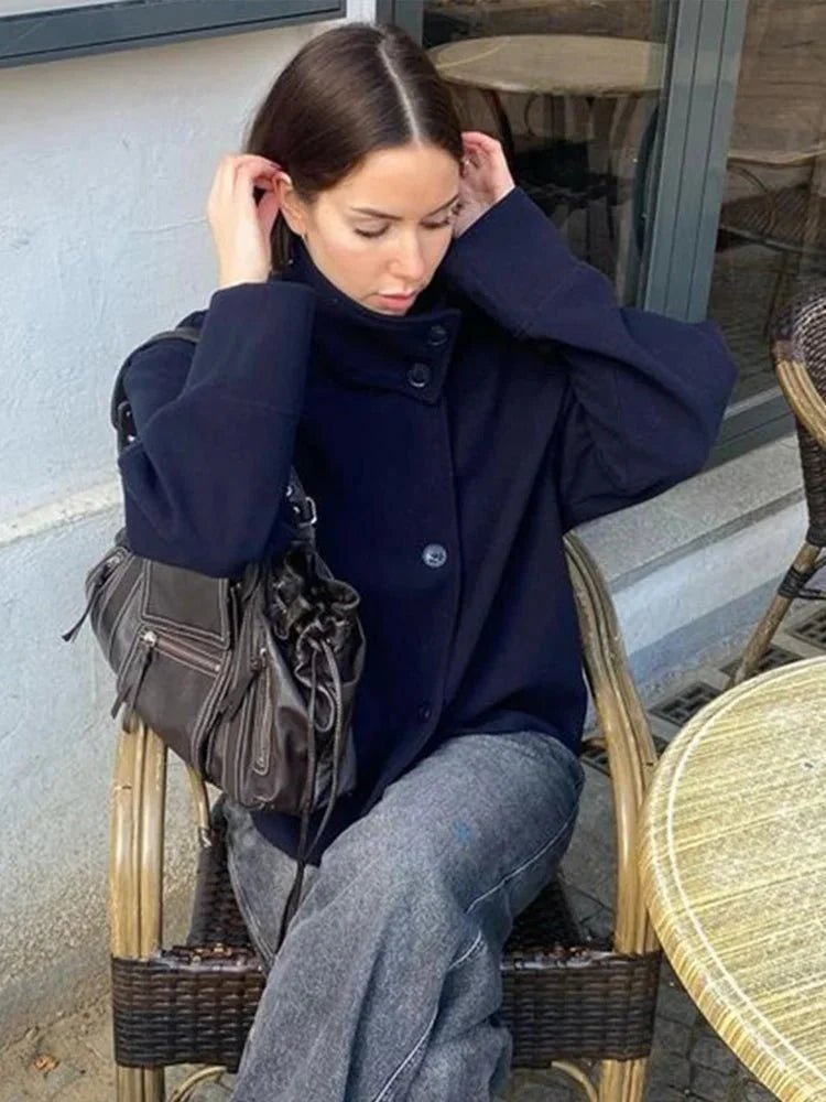 Women's jacket with a high collar and a loose fit - J&B; - 16 - Elvaroza.com
