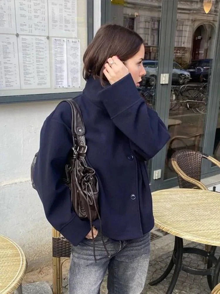 Women's jacket with a high collar and a loose fit - J&B; - 17 - Elvaroza.com