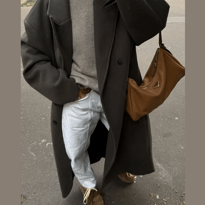 Long women's jacket with a loose fit and wide lapels - J&B; - 3 - Elvaroza.com