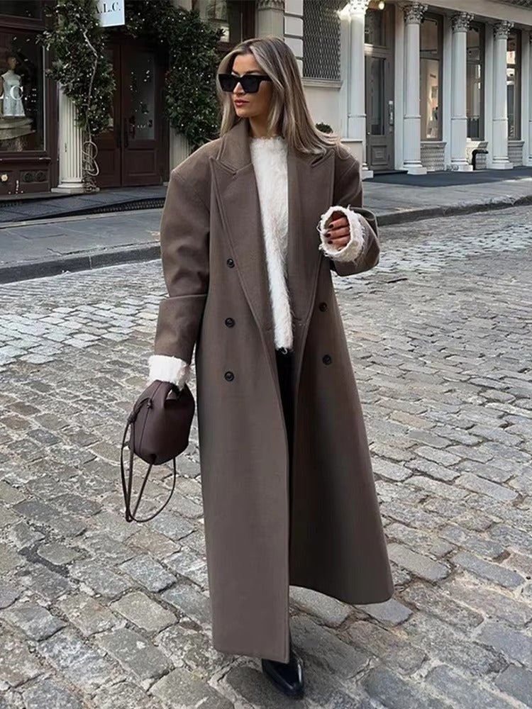 Long women's jacket with a loose fit and wide lapels - J&B; - 4 - Elvaroza.com