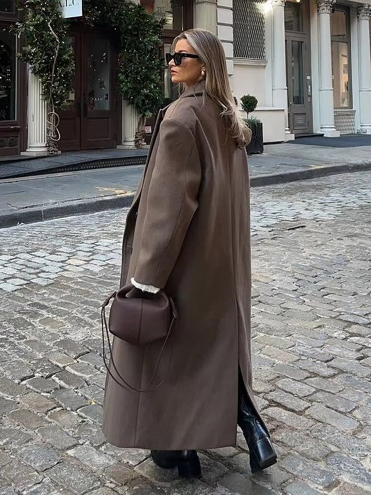 Long women's jacket with a loose fit and wide lapels - J&B; - 5 - Elvaroza.com