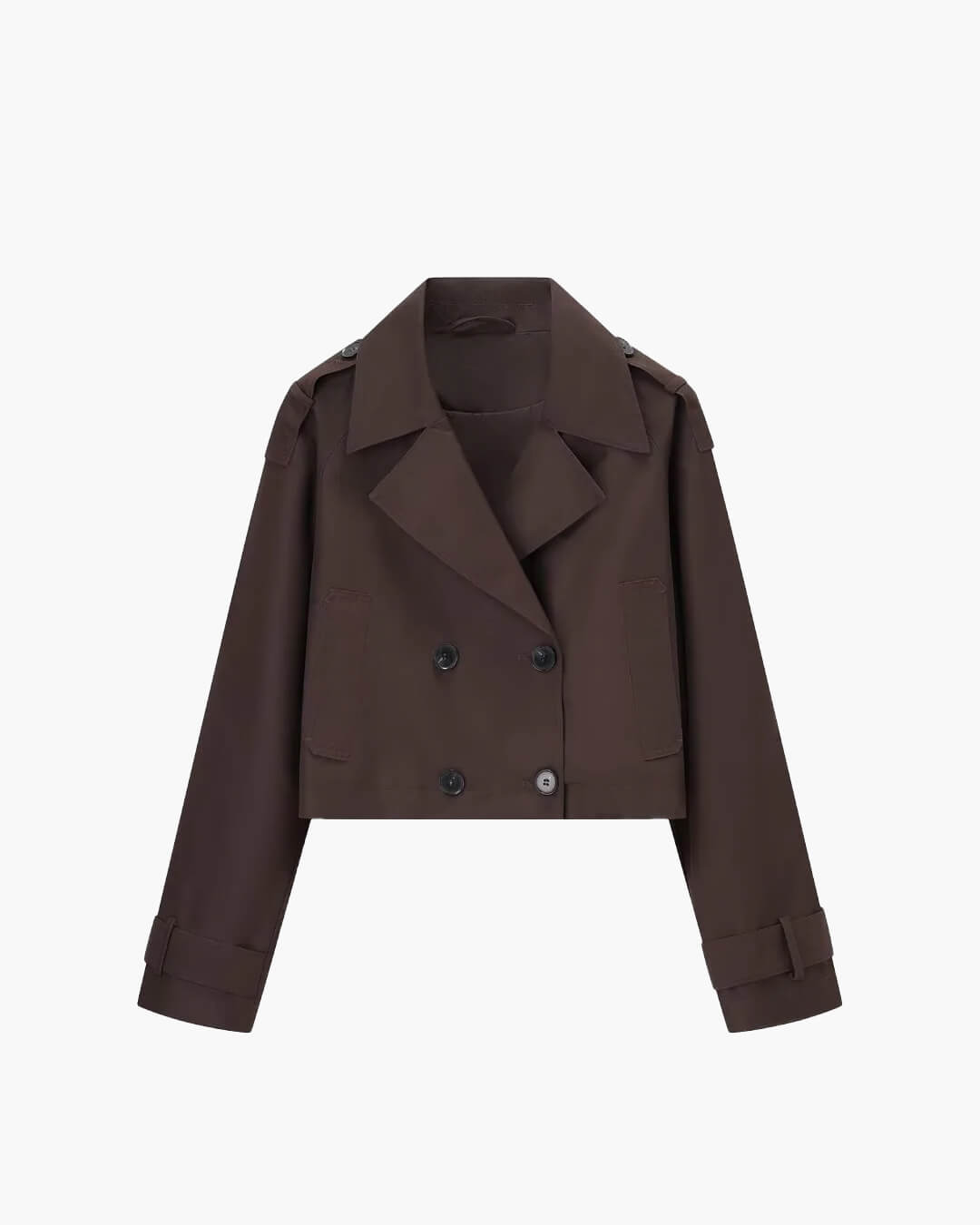 Short women's jacket with a double-breasted design and belt - J&B; - 7 - Elvaroza.com