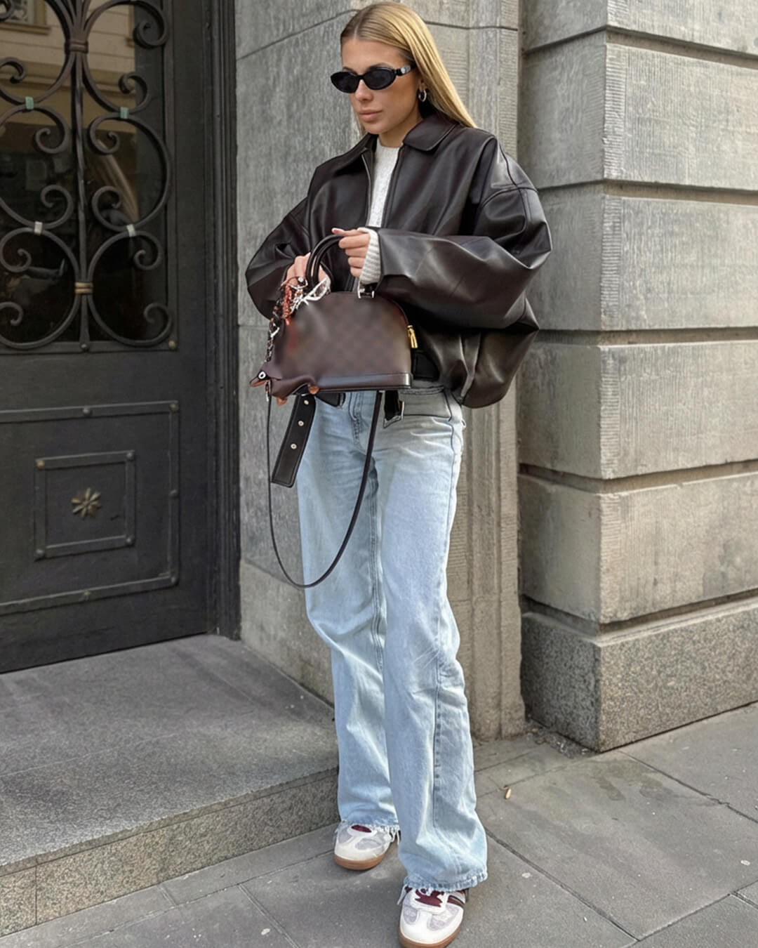 Women's Bomber Jacket with Belt and Oversized Fit - J&B; - 5 - Elvaroza.com