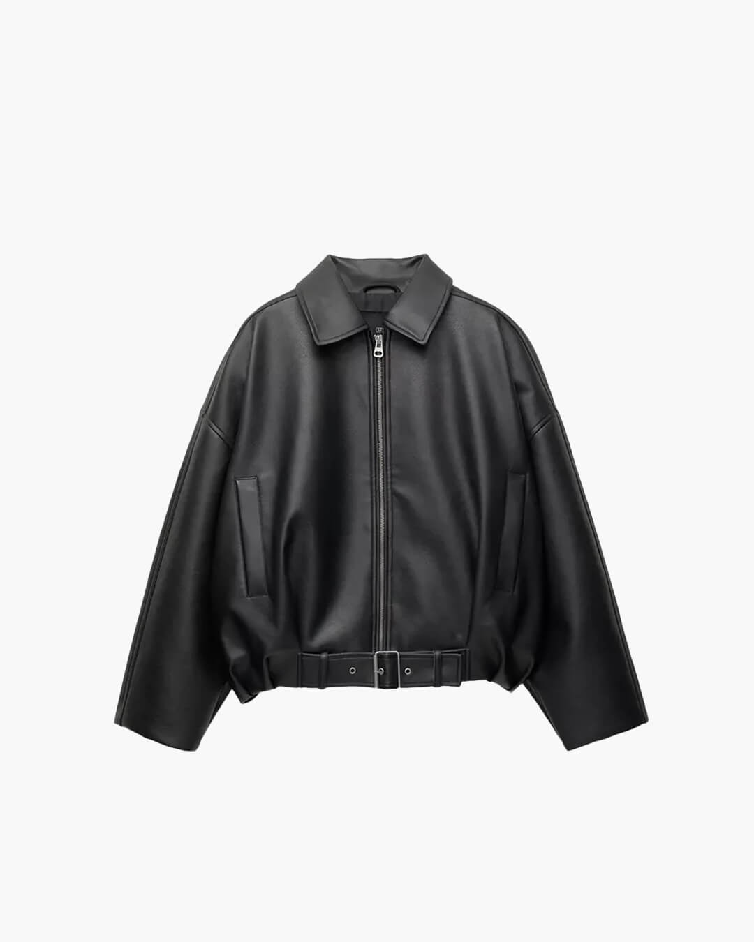 Women's Bomber Jacket with Belt and Oversized Fit - J&B; - 9 - Elvaroza.com