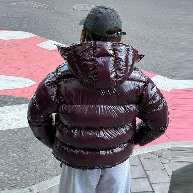 Women's Down Jacket, Cropped Fit, Shiny Finish - J&B; - 5 - Elvaroza.com