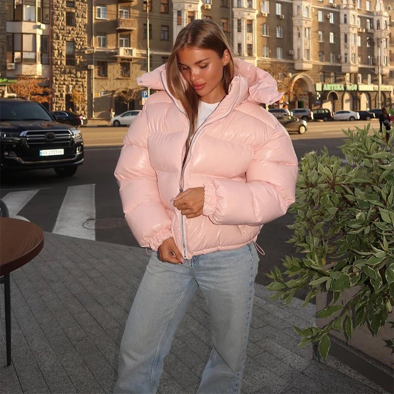 Women's Down Jacket, Cropped Fit, Shiny Finish - J&B; - 6 - Elvaroza.com