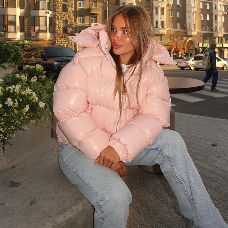Women's Down Jacket, Cropped Fit, Shiny Finish - J&B; - 7 - Elvaroza.com