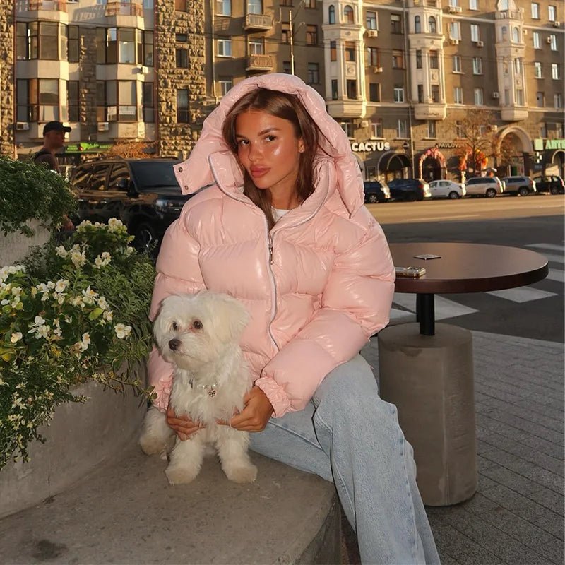 Women's Down Jacket, Cropped Fit, Shiny Finish - J&B; - 8 - Elvaroza.com