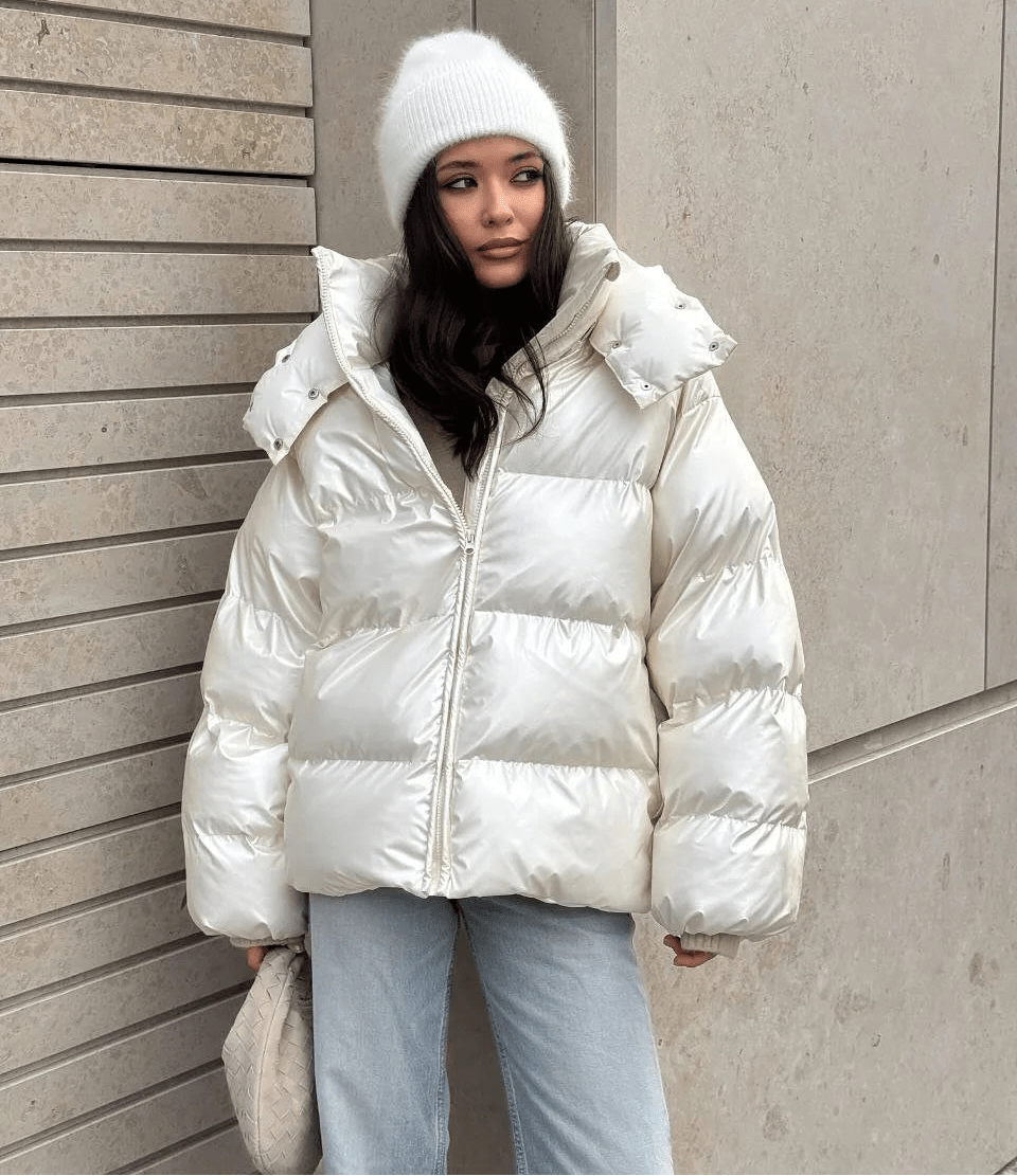 Women's Down Jacket, Cropped Fit, Shiny Finish - J&B; - 15 - Elvaroza.com