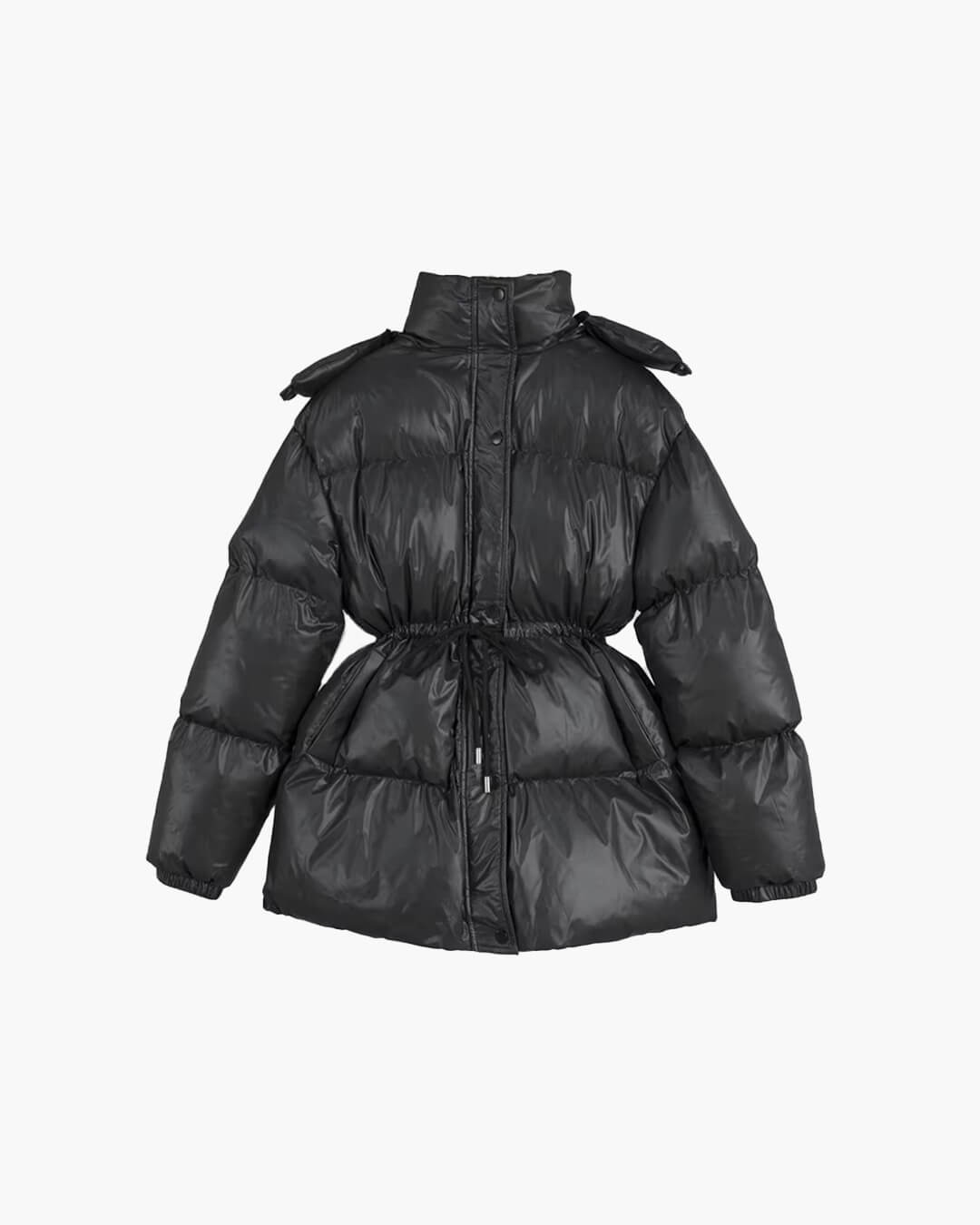 Women's Down Jacket with Drawstring and Longline Silhouette - J&B; - 2 - Elvaroza.com