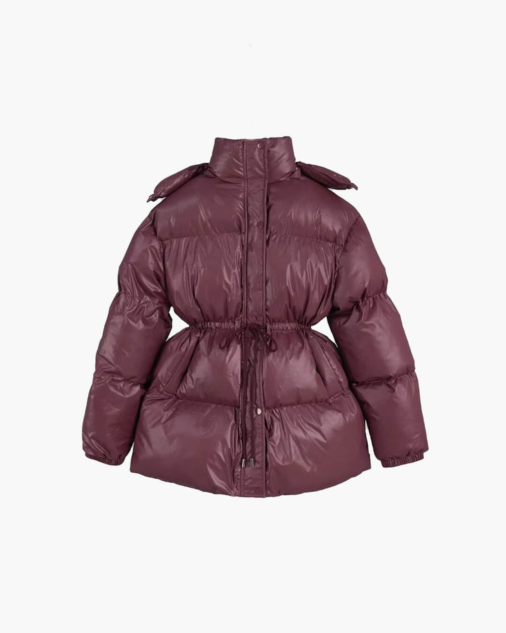 Women's Down Jacket with Drawstring and Longline Silhouette - J&B; - 5 - Elvaroza.com