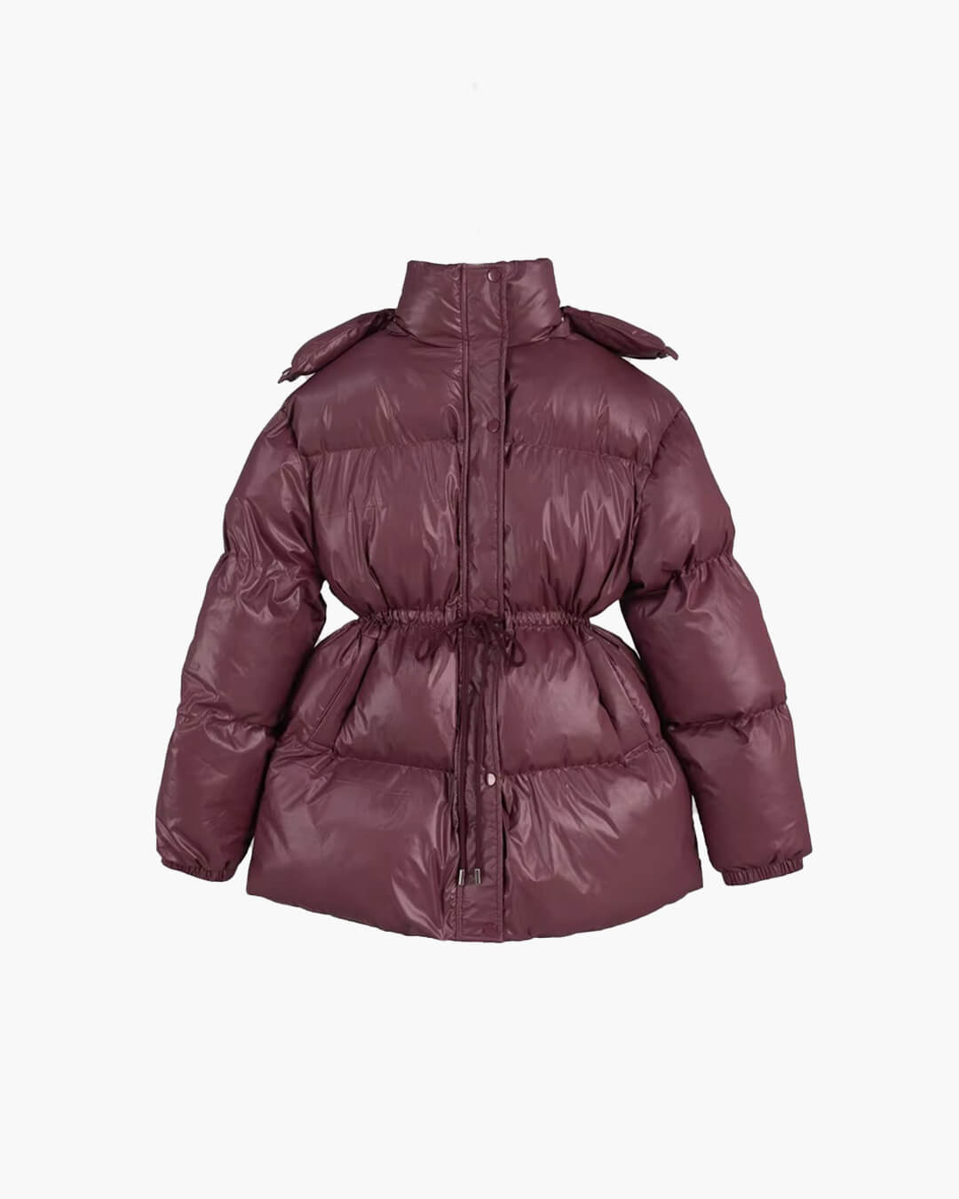 Women's Down Jacket with Drawstring and Longline Silhouette - J&B; - 5 - Elvaroza.com