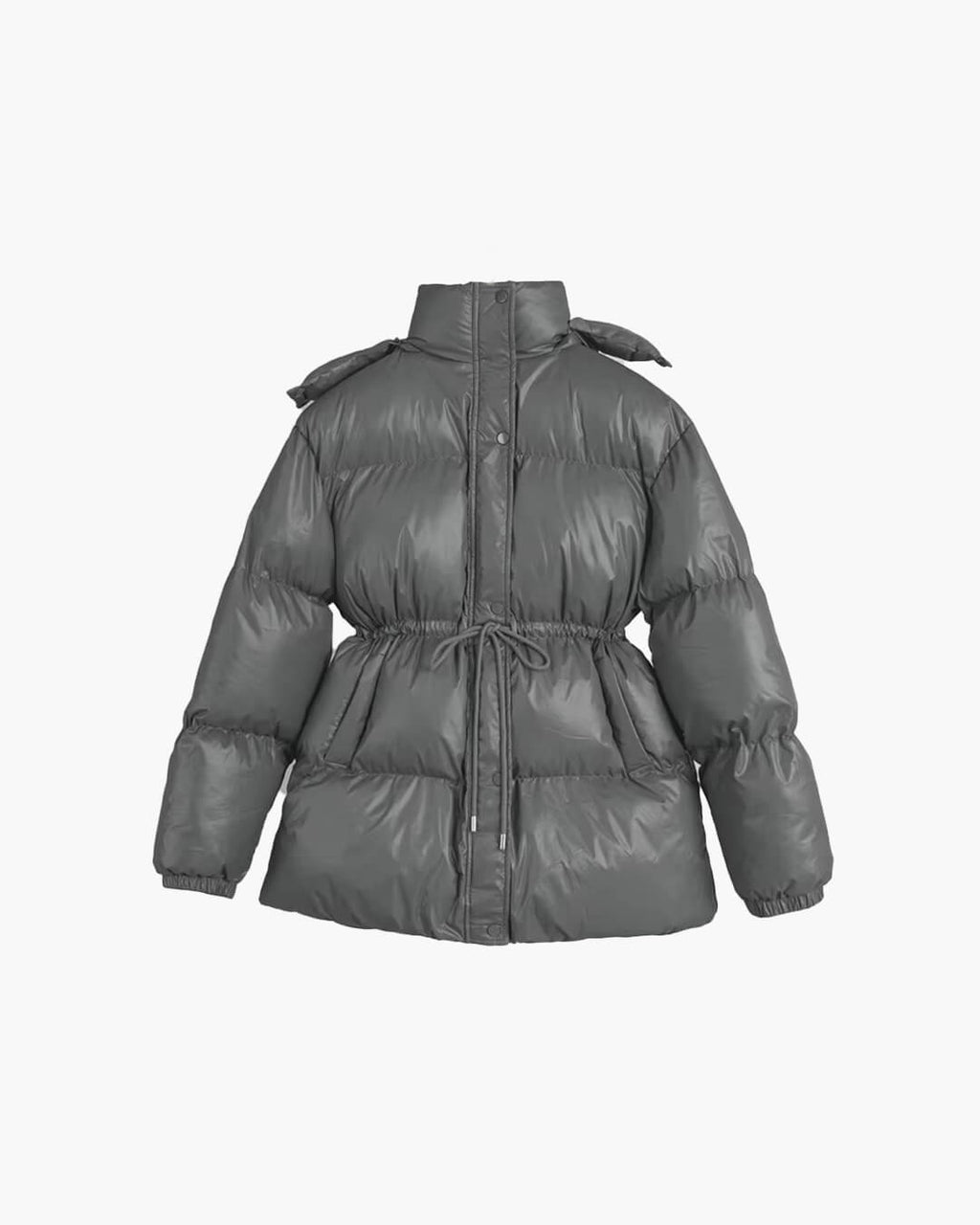 Women's Down Jacket with Drawstring and Longline Silhouette - J&B; - 8 - Elvaroza.com