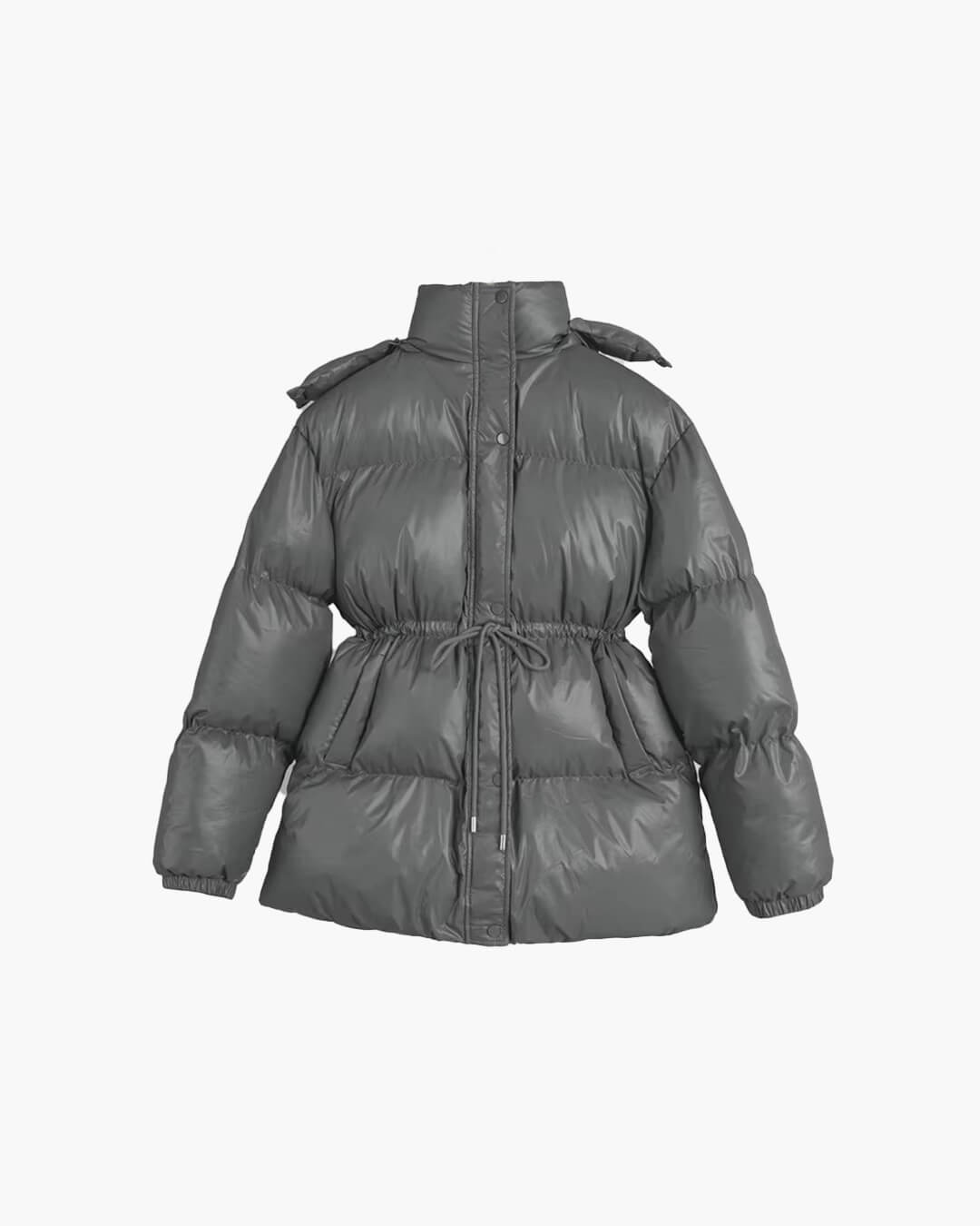Women's Down Jacket with Drawstring and Longline Silhouette - J&B; - 8 - Elvaroza.com