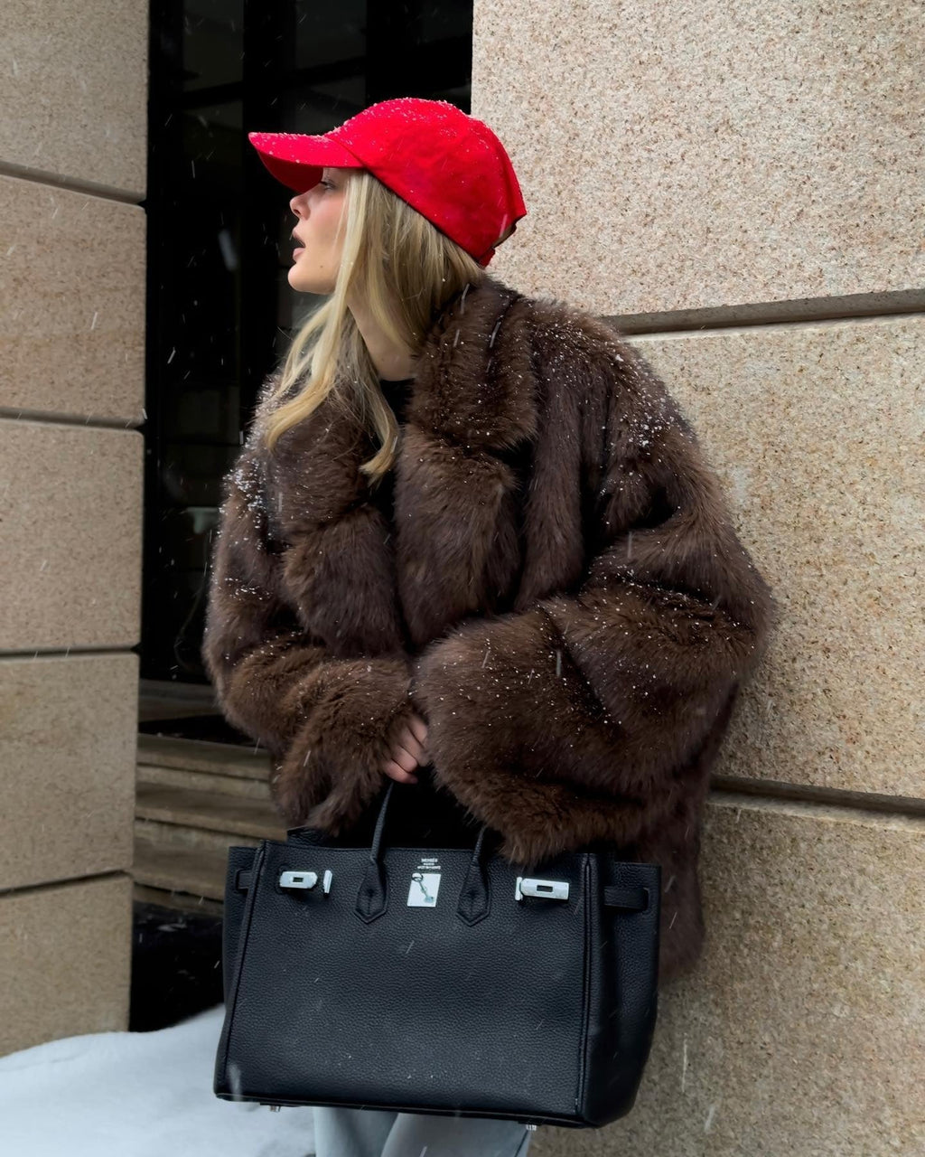 Women's Oversized Faux Fur Jacket with a Cozy Texture - J&B; - 1 - Elvaroza.com