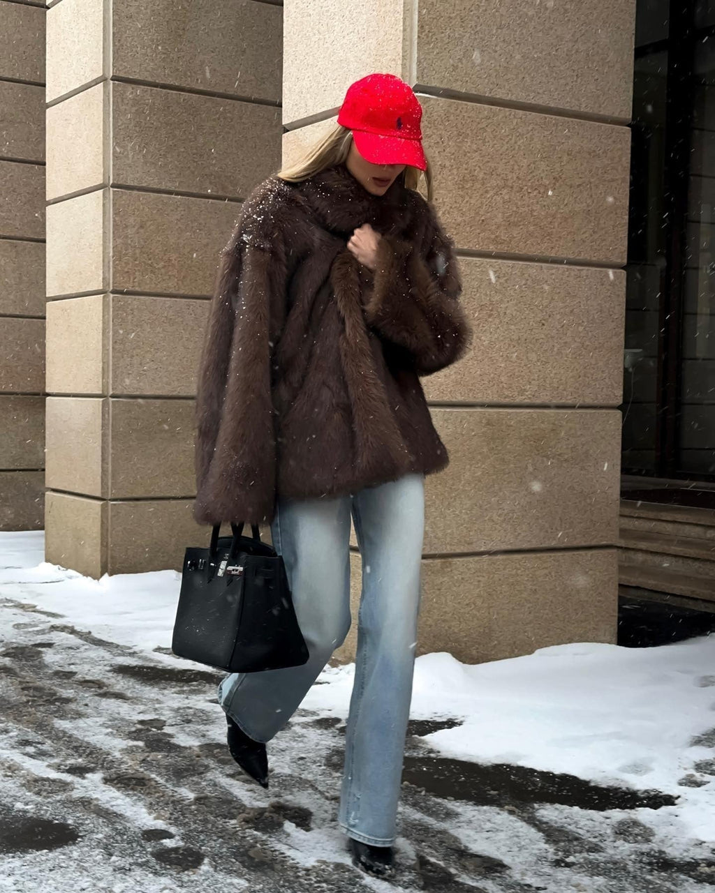 Women's Oversized Faux Fur Jacket with a Cozy Texture - J&B; - 2 - Elvaroza.com