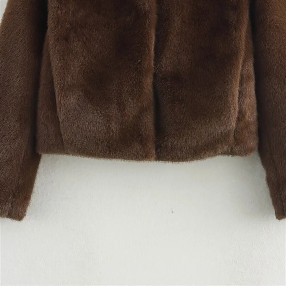 Women's Faux Fur Jacket, Cropped, Soft and Elegant - J&B; - 9 - Elvaroza.com