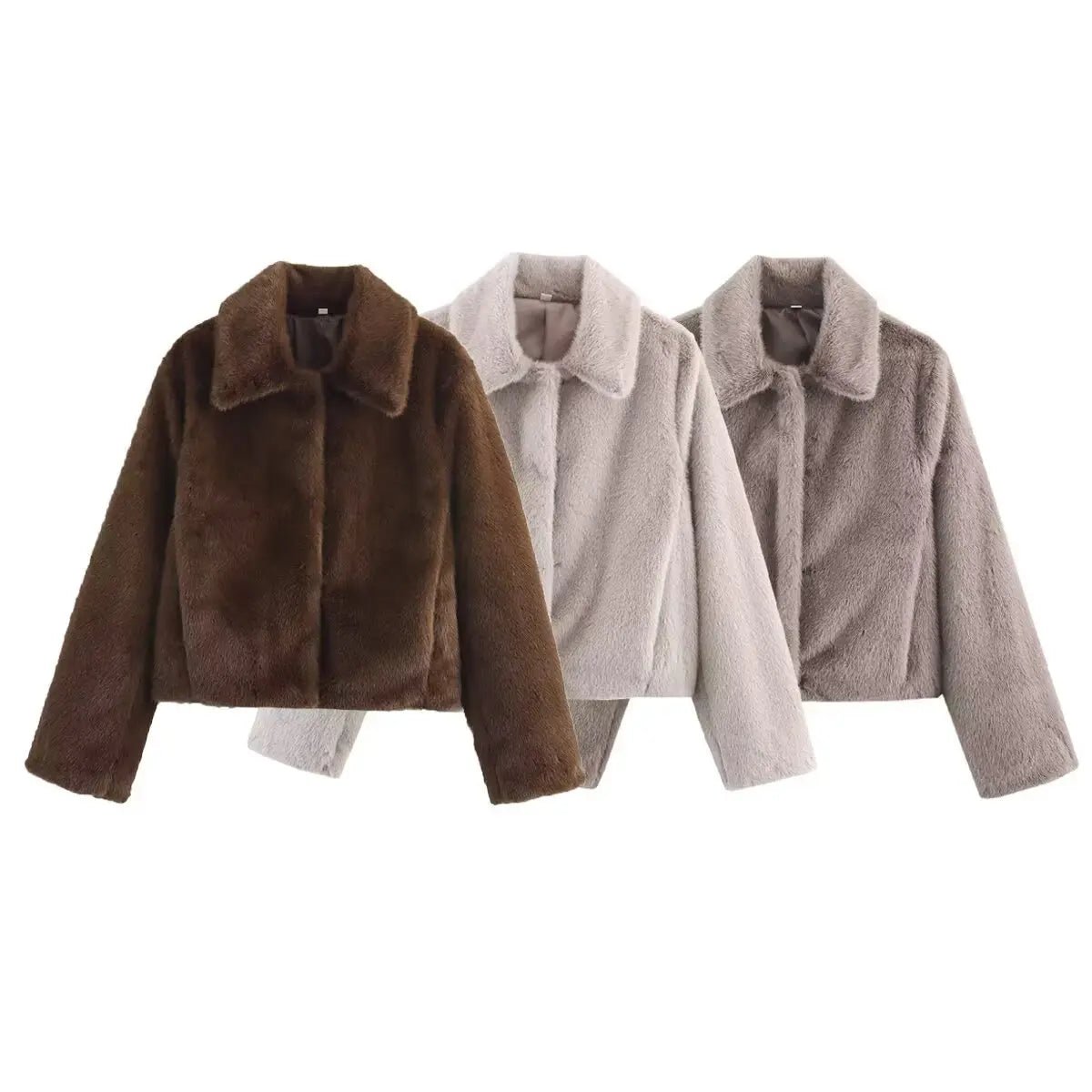 Women's Faux Fur Jacket, Cropped, Soft and Elegant - J&B; - 13 - Elvaroza.com