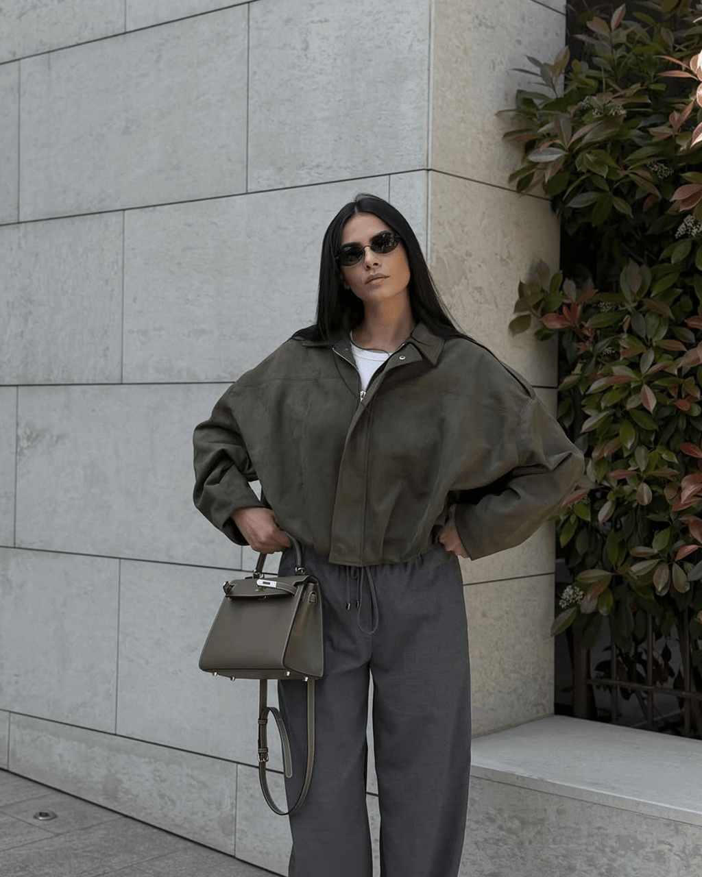 Women's Bomber Jacket, Oversized Fit with Zipper - J&B; - 4 - Elvaroza.com