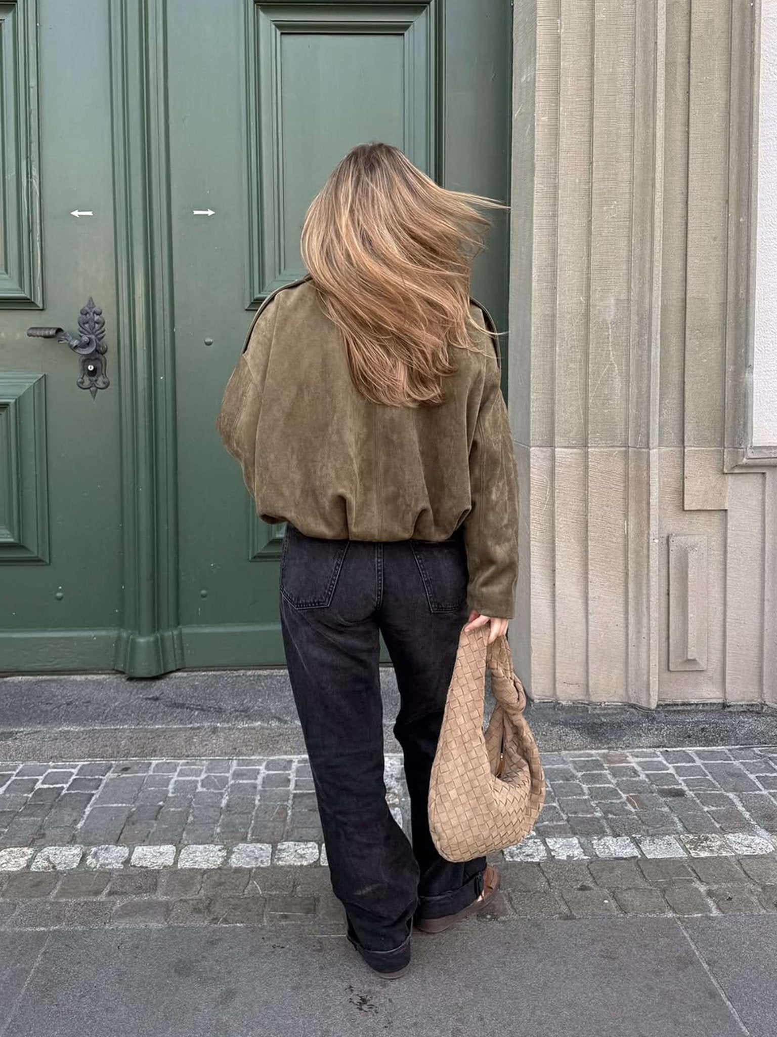 Women's Bomber Jacket, Oversized Fit with Zipper - J&B; - 5 - Elvaroza.com