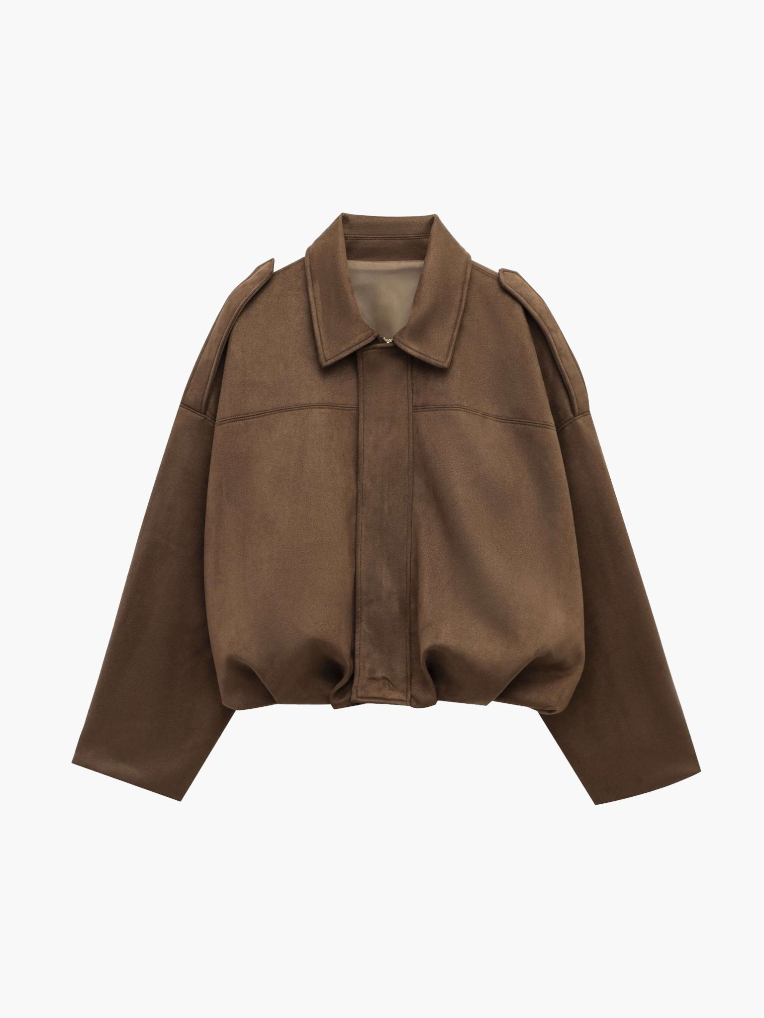 Women's Bomber Jacket, Oversized Fit with Zipper - J&B; - 8 - Elvaroza.com