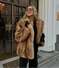 Women's faux fur jacket with an open silhouette and a fluffy texture - J&B; - 1 - Elvaroza.com