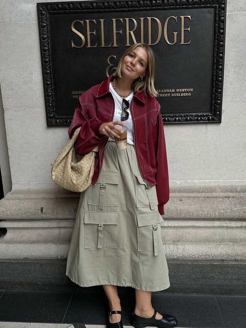Women's Bomber Jacket, Oversized Fit with Zipper - J&B; - 3 - Elvaroza.com