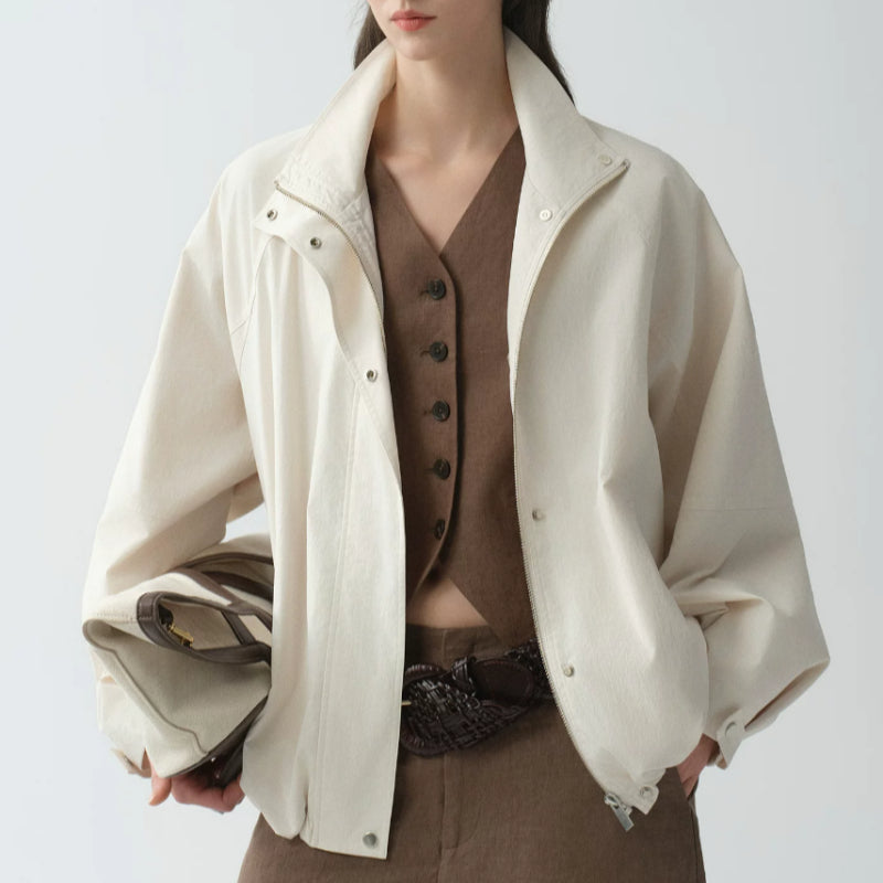 Women's bomber jacket, relaxed fit, with a practical zipper - J&B; - 1 - Elvaroza.com