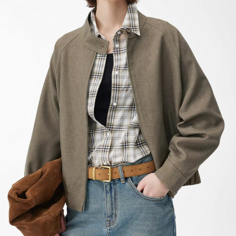 Women's zip-up bomber jacket with a casual fit - J&B; - 3 - Elvaroza.com