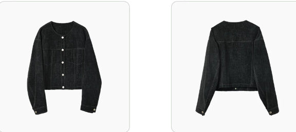 Short women's jacket with a relaxed fit and front pockets - J&B; - 2 - Elvaroza.com