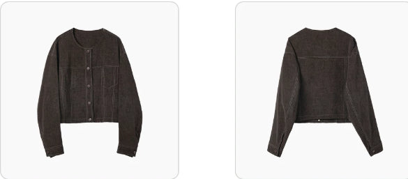 Short women's jacket with a relaxed fit and front pockets - J&B; - 8 - Elvaroza.com