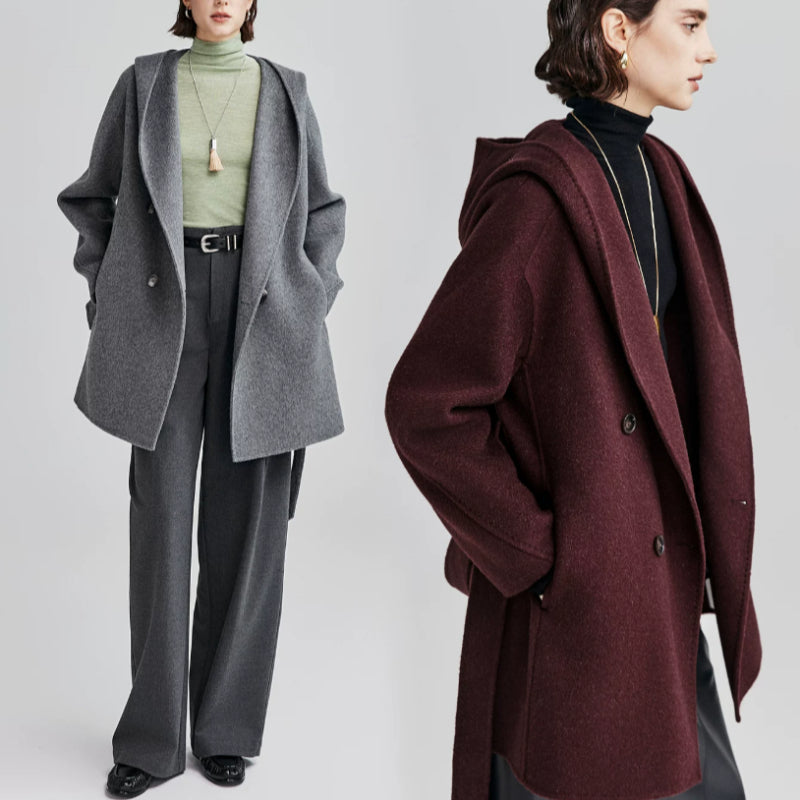 Women's jacket with hood and waist belt - J&B; - 2 - Elvaroza.com